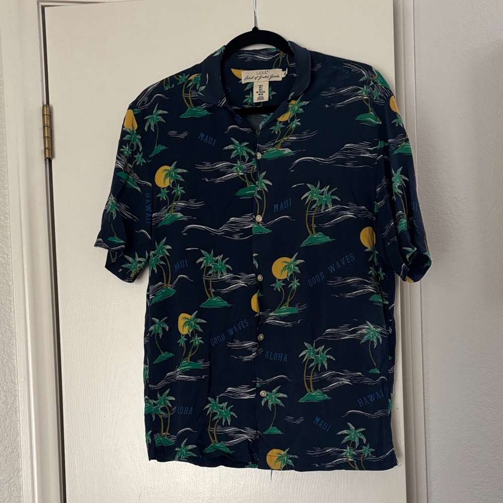 Lanel of Graded Goods Navy Tropical Print Men's Shirt